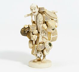 Okimono Haendler fuer Koerbe und Spielzeug, 65850-1, Van Ham Kunstauktionen