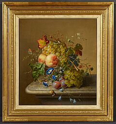 Amalie Kaercher - Stillleben mit Trauben und Pfirsichen in einer Glasschale, 73024-17, Van Ham Kunstauktionen