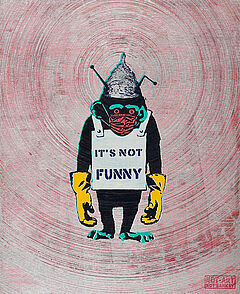 NOT BANKSY and NOT BY BANKSY Stot21STCplanB - Its Not Funny COVID-19  5G  CONSPIRACY CHIMP, 69369-1, Van Ham Kunstauktionen