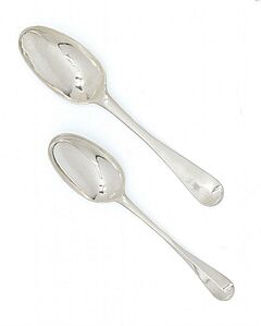 London - Zwei grosse George II Loeffel, 65200-18, Van Ham Kunstauktionen
