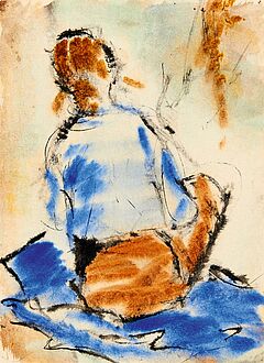 Christian Rohlfs - Sitzendes Maedchen in Rueckenansicht, 59101-1, Van Ham Kunstauktionen