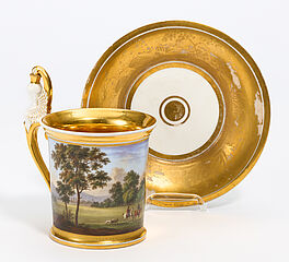 Frankreich - Empire Tasse mit Landschaft, 73200-6, Van Ham Kunstauktionen