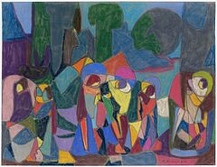 Adolf Hoelzel - Ohne Titel Komposition mit Figuren, 82050-1, Van Ham Kunstauktionen