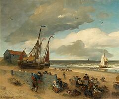 Andreas Achenbach - Anlandung der Fischer am Strand von Scheveningen, 75682-4, Van Ham Kunstauktionen