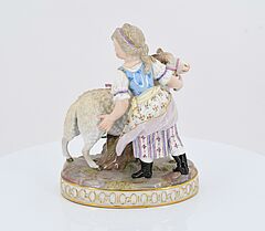Meissen - Maedchen mit Ziegenbock und Maedchen mit Schaf, 73538-3, Van Ham Kunstauktionen