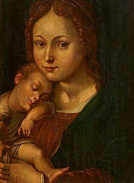 Norditalienische Schule - Madonna mit schlafendem Christuskind, 76616-1, Van Ham Kunstauktionen