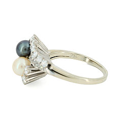 Pearl-Diamond-Ring, 82129-9, Van Ham Kunstauktionen