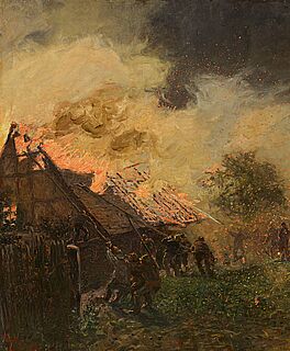 Friedrich Kallmorgen - Feuer im Dorfe, 68059-4, Van Ham Kunstauktionen