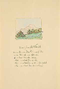 Hermann Hesse - Autograph des Gedichts Vergaenglichkeit mit Landschaftsvignette, 80341-3, Van Ham Kunstauktionen