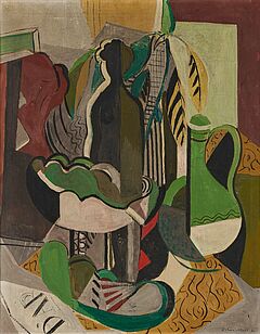 Oskar Moll - Stilleben in Grau Komposition Gelbes Blatt, 75357-1, Van Ham Kunstauktionen