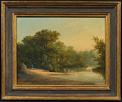 Otto Georgi - Landschaft am Jordan mit der Taufe Christi, 75880-2, Van Ham Kunstauktionen