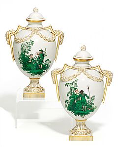 Meissen - Paar Vasen mit Watteauszenen, 60121-39, Van Ham Kunstauktionen