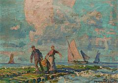 Poppe Folkerts - Fischer beim Ausladen des Fangs, 80488-3, Van Ham Kunstauktionen