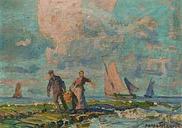 Poppe Folkerts - Fischer beim Ausladen des Fangs, 80488-3, Van Ham Kunstauktionen