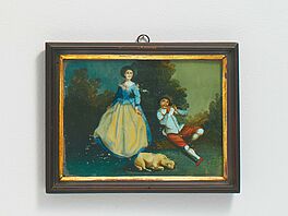 Wohl Augsburg - Kleines Hinterglasbild mit Hirtenpaar, 80922-6, Van Ham Kunstauktionen