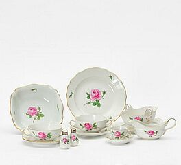Meissen - Restservice Rote Rose, 55874-4, Van Ham Kunstauktionen