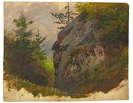 Charlotte Piepenhagen - Bewaldete Felsen im Gebirge, 58440-6, Van Ham Kunstauktionen