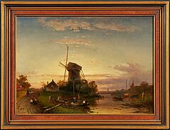 Charles Leickert - Hollaendische Flusslandschaft im Abendlicht, 81536-4, Van Ham Kunstauktionen