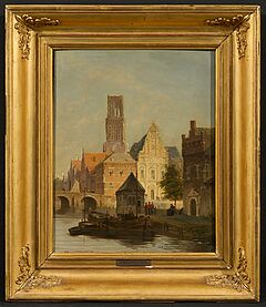 Lambertus Hardenberg - Szene am Kanal in einer niederlaendischen Stadt Utrecht, 77377-5, Van Ham Kunstauktionen