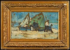 Monogrammist EB - Fischer am Strand, 73510-2, Van Ham Kunstauktionen