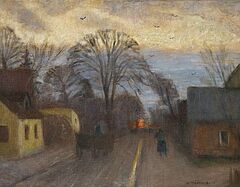 Otto Modersohn - Abendliche Dorfstrasse, 59508-1, Van Ham Kunstauktionen