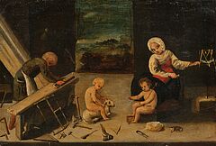 Italienische Schule - Die Heilige Familie bei Arbeit und Spiel, 81585-4, Van Ham Kunstauktionen