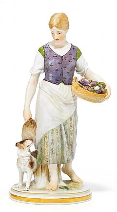 Meissen - Gemuesemagd mit Wachtelhund, 59377-3, Van Ham Kunstauktionen