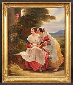 Deutsche Schule - Zwei junge Italienerinnen beim Mandolinespiel, 81160-1, Van Ham Kunstauktionen