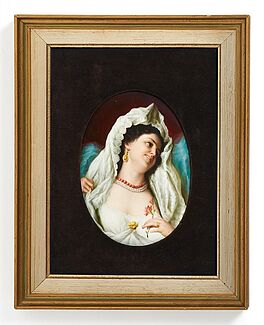 KPM - Bildplatte mit junger Frau, 58999-42, Van Ham Kunstauktionen