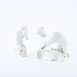 Meissen - Zwei Tierfiguren: 'Otter' und 'Iltis', 81597-13, Van Ham Kunstauktionen