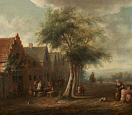 Cornelis van Essen - Strassenschaenke in einem hollaendischen Dorf, 68416-8, Van Ham Kunstauktionen