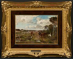 Gregor von Bochmann - Weite estnische Landschaft mit Pferden, 75422-11, Van Ham Kunstauktionen