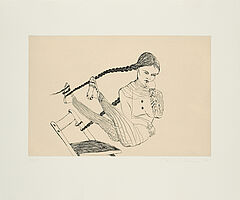 Cornelia Schleime - Ohne Titel Maedchen auf dem Stuhl, 77669-71, Van Ham Kunstauktionen