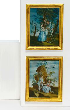 Staffelseegebiet - Ein Paar Hinterglasgemaelde mit allegorischen Darstellungen Die Luft und Das Wasser, 80922-5, Van Ham Kunstauktionen