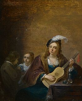 David dJ Teniers - Gitarre spielende junge Dame mit Kindern beim Seifenblasen, 66002-1, Van Ham Kunstauktionen