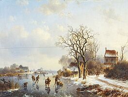 Willem Vester - Eisvergnuegen auf einem hollaendischen Kanal, 58152-1, Van Ham Kunstauktionen
