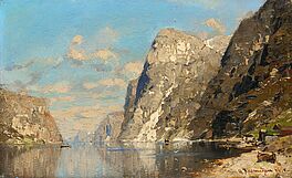 Georg Anton Rasmussen - Sonniger Tag am Fjord, 75672-1, Van Ham Kunstauktionen
