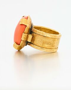 Karl Schmidt-Rottluff - Goldring mit ovaler Koralle, 76960-7, Van Ham Kunstauktionen