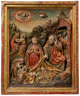 Deutsche Schule - Relief mit Heimsuchung und Geburt Christi, 74060-3, Van Ham Kunstauktionen