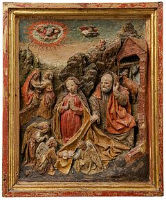 Deutsche Schule - Relief mit Heimsuchung und Geburt Christi, 74060-3, Van Ham Kunstauktionen