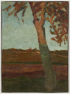 Paula Modersohn-Becker - Birke vor Herbstlandschaft, 80824-15, Van Ham Kunstauktionen