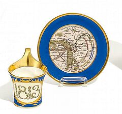 KPM - Ansichtentasse Voelkerschlacht bei Leipzig mit Untertasse, 56519-9, Van Ham Kunstauktionen