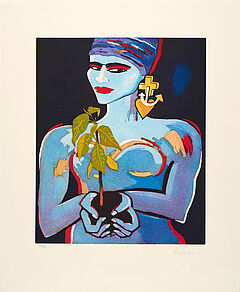 Elvira Bach - Ohne Titel Frau mit Pflanze, 81308-36, Van Ham Kunstauktionen