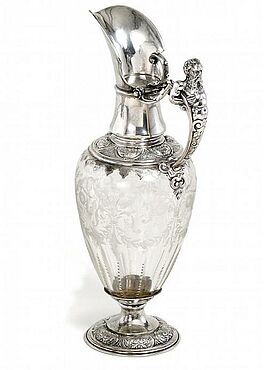 Grosse Glaskaraffe mit Silbermontierung, 56414-2, Van Ham Kunstauktionen