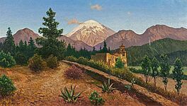 August Lohr - Gebirgslandschaft in Mexiko mit dem Popocatepetl, 76994-1, Van Ham Kunstauktionen