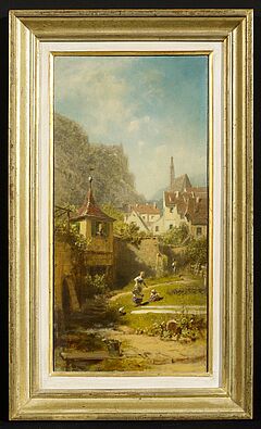 Carl Spitzweg - <br >Der Waescheplatz vor der Kleinstadt, 69346-1, Van Ham Kunstauktionen
