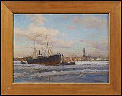 Friedrich Kallmorgen - Januartag im Hamburger Hafen, 69447-59, Van Ham Kunstauktionen