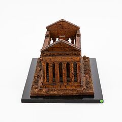 Italien - Grand Tour Korkmodell eines antiken Tempels von Paestum, 77876-1, Van Ham Kunstauktionen