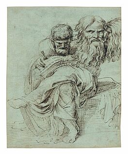 Luigi Sabatelli - Philosoph sitzend in Meditation und zwei Koepfe eines alten Mannes, 77740-36, Van Ham Kunstauktionen