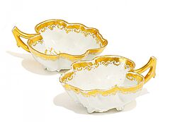 Meissen - Paar kleine Blattschalen mit Golddekor, 56986-13, Van Ham Kunstauktionen